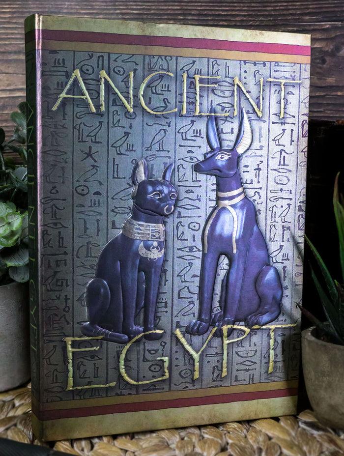 ebros gift Ancient Egypt Bastet And Anubis Hieroglyphic Embossed Blank Page Journal Book
