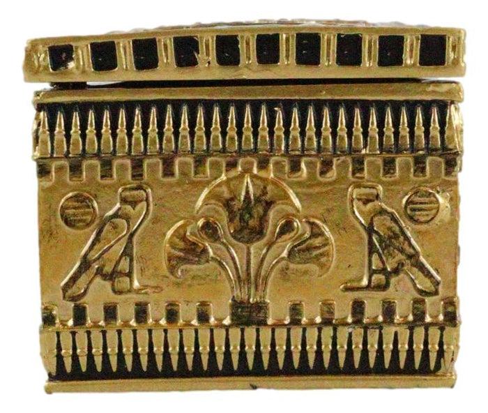 Ebros Gift Ancient Egyptian Classical Black And Gold Ornate Hieroglyphic Hinged Long Box