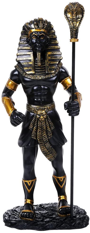 Ebros Gift Ancient Egyptian Collectible King Tut With The King Cobra Sceptre Figurine 12"H