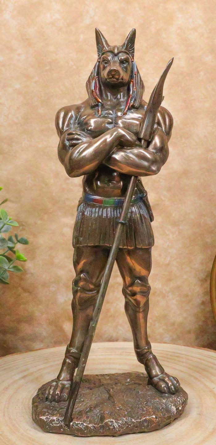 ebros gift Ancient Egyptian Deity God Anubis With War Staff Statue God Of Afterlife Mummy