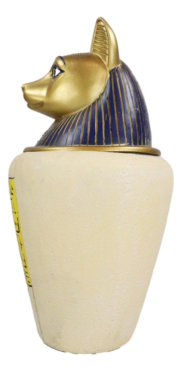 Ebros Gift Ancient Egyptian Feline Cat Goddess Bastet Canopic Jar Memorial Urn Figurine