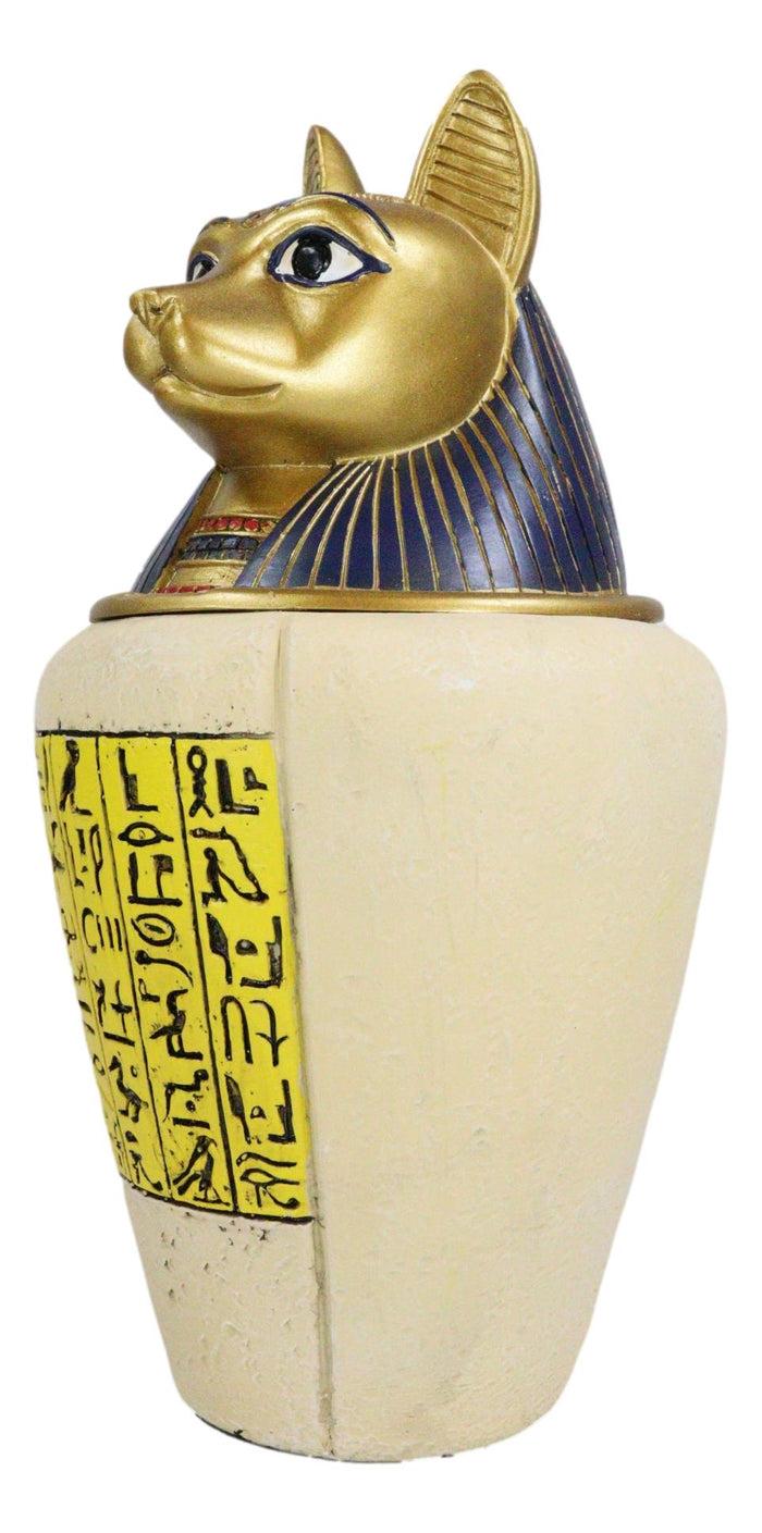 Ebros Gift Ancient Egyptian Feline Cat Goddess Bastet Canopic Jar Memorial Urn Figurine