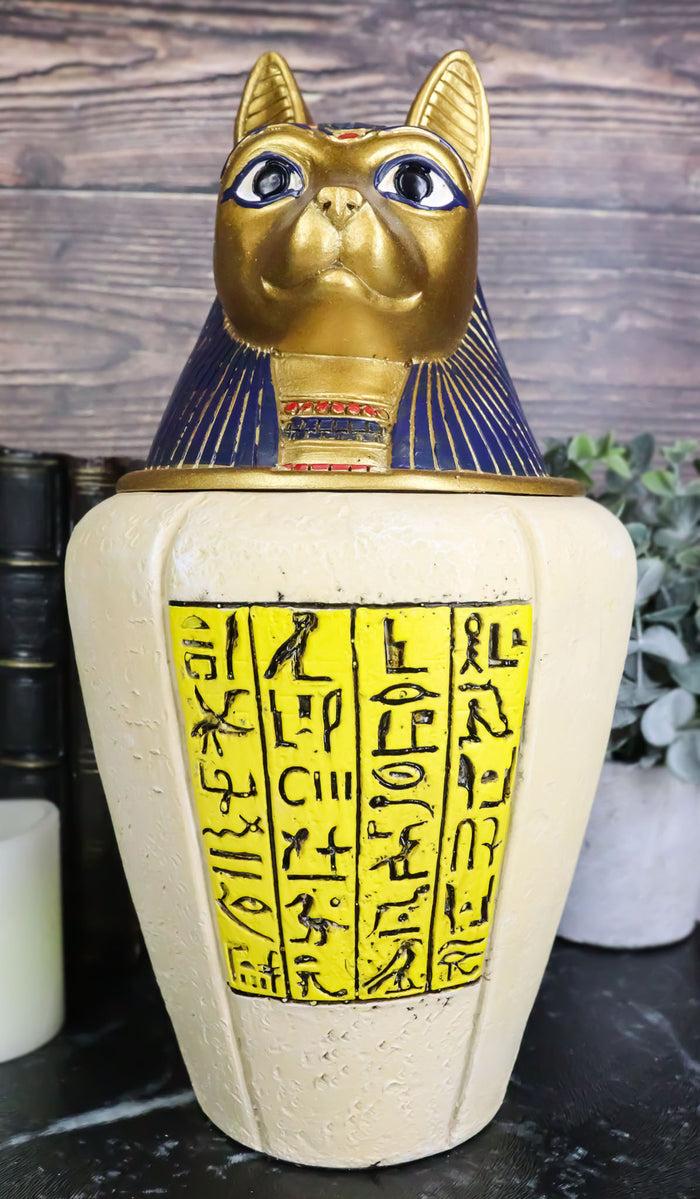 ebros gift Ancient Egyptian Feline Cat Goddess Bastet Canopic Jar Memorial Urn Figurine
