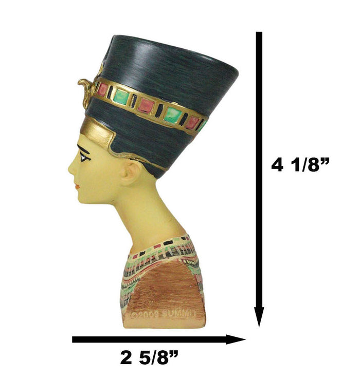 Ebros Gift Ancient Egyptian Goddess Beautiful Queen Nefertiti Bust Mini Figurine 4.25"H