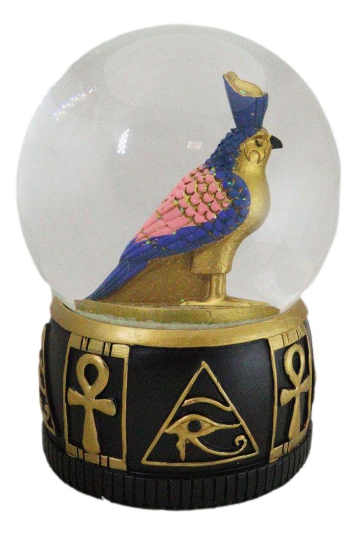 Ebros Gift Ancient Egyptian Hieroglyphic Eye Of Horus Ankh And Falcon Bird Water Globe