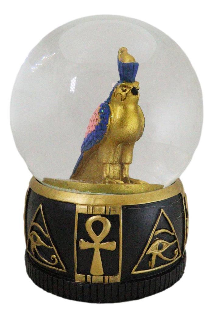 ebros gift Ancient Egyptian Hieroglyphic Eye of Horus Ankh and Falcon Bird Water Globe