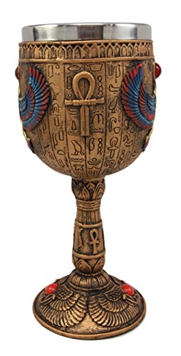 Ebros Gift Ancient Egyptian Horus Falcon Bird God Of The Sky 6oz Wine Goblet Chalice Cup