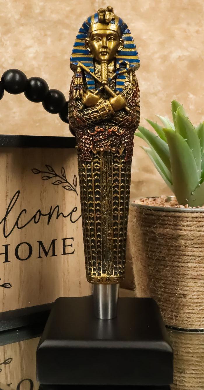 ebros gift Ancient Egyptian King Pharaoh Tut Sarcophagus Novelty Beer Tap Handle Figurine