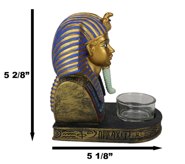 Ebros Gift Ancient Egyptian King Ruler Pharaoh Tutankhamun Votive Candle Holder Statue