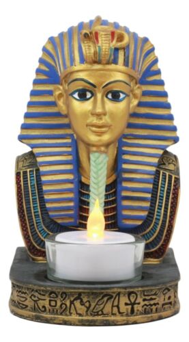 Ebros Gift Ancient Egyptian King Ruler Pharaoh Tutankhamun Votive Candle Holder Statue
