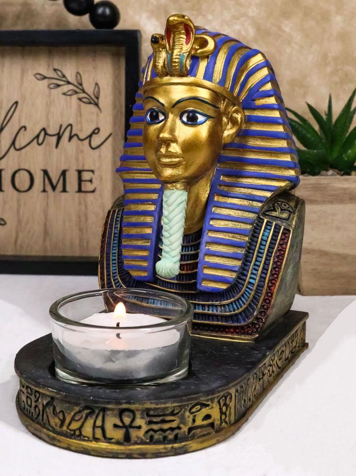 ebros gift Ancient Egyptian King Ruler Pharaoh Tutankhamun Votive Candle Holder Statue