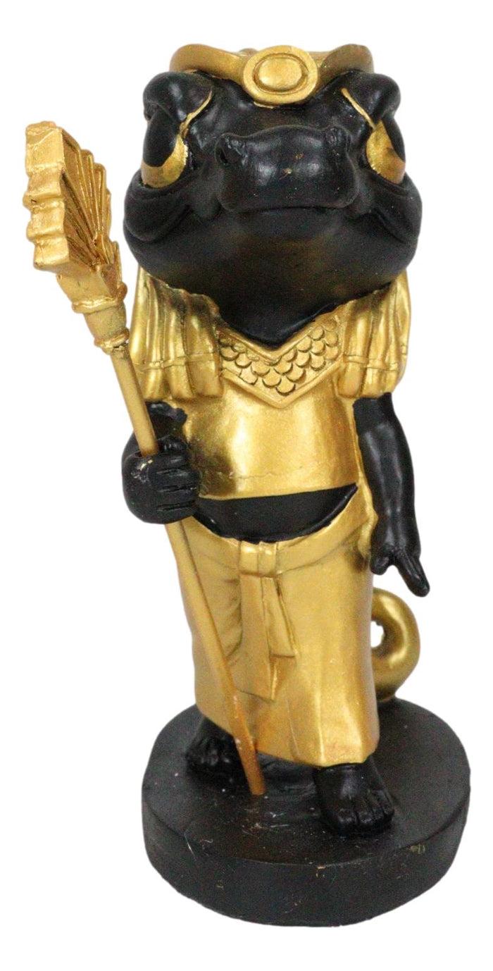 Ebros Gift Ancient Egyptian Nile River God Sobek Crocodile Figurine In Black And Gold