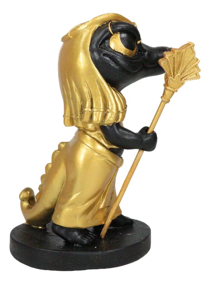 Ebros Gift Ancient Egyptian Nile River God Sobek Crocodile Figurine In Black And Gold