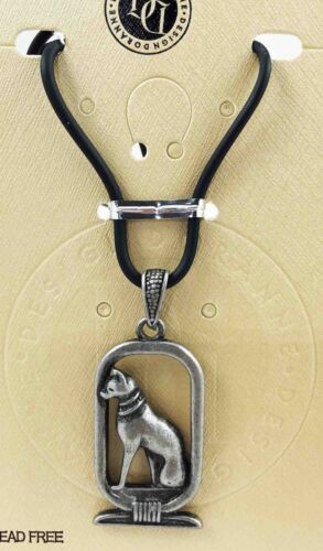Ebros Gift Ancient Egyptian Pewter Bastet Ubasti Cat Goddess Medallion Pendant Necklace