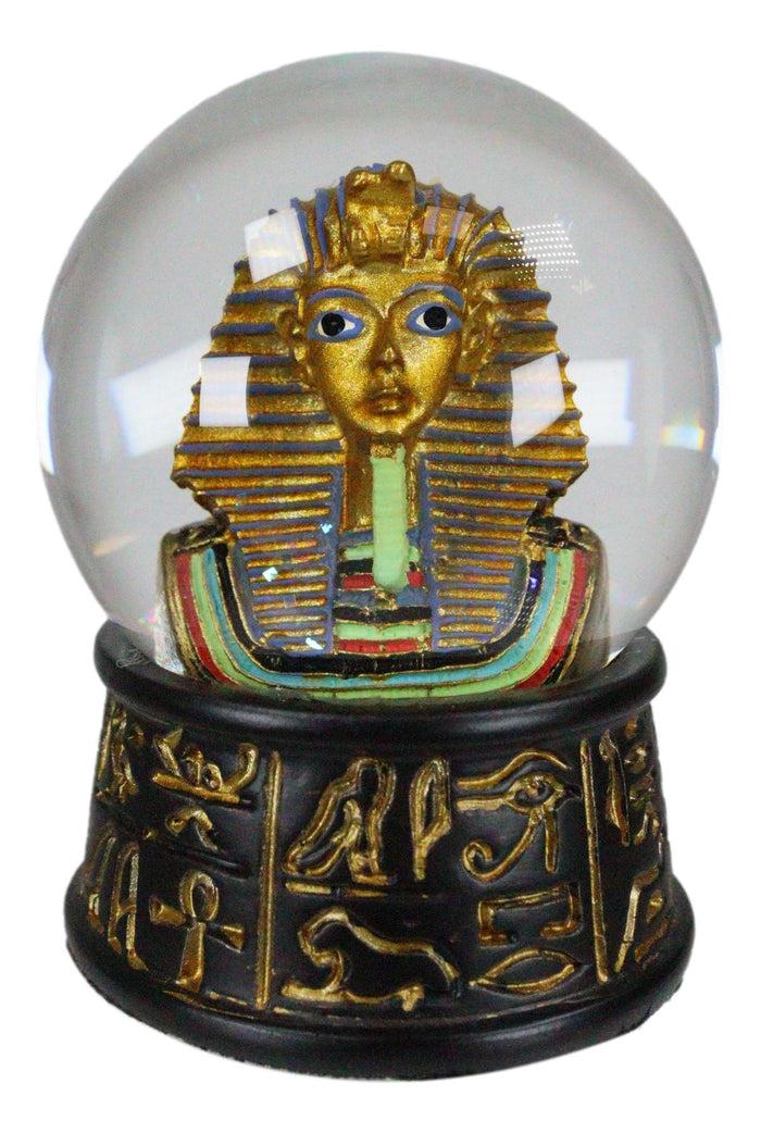 Ebros Gift Ancient Egyptian Pharaoh King Tut Small Water Globe With Hieroglyphic Base
