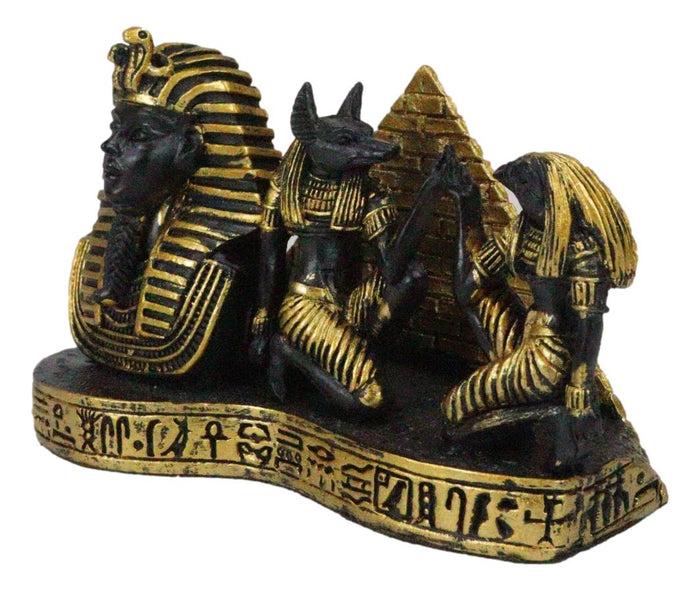 Ebros Gift Ancient Egyptian Pharaoh Pyramid Anubis And Horus Business Card Holder Figurine