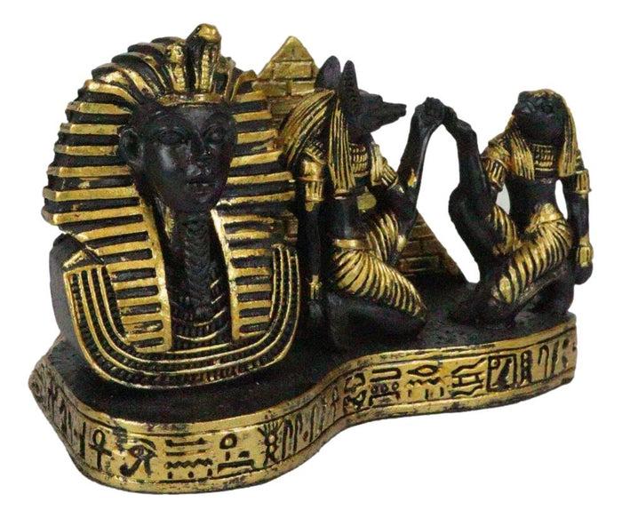 Ebros Gift Ancient Egyptian Pharaoh Pyramid Anubis And Horus Business Card Holder Figurine