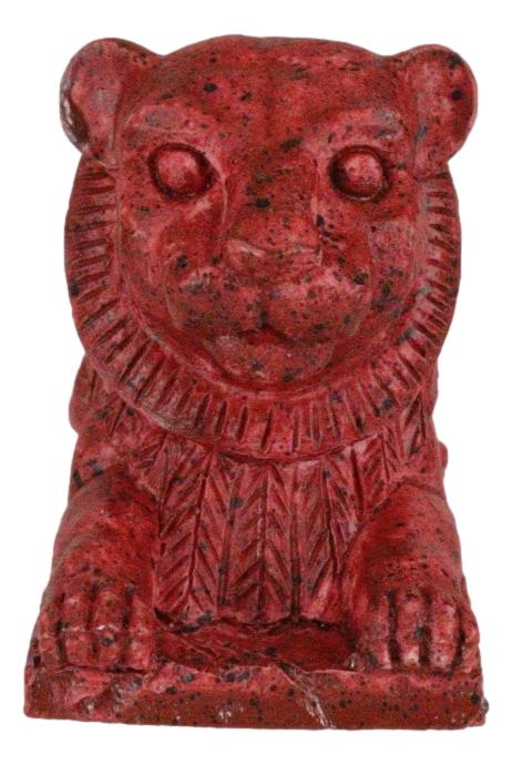 Ebros Gift Ancient Egyptian Red Maahes Male Lion Hieroglyph Royal Amulet Mini Figurine