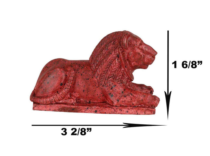 Ebros Gift Ancient Egyptian Red Maahes Male Lion Hieroglyph Royal Amulet Mini Figurine