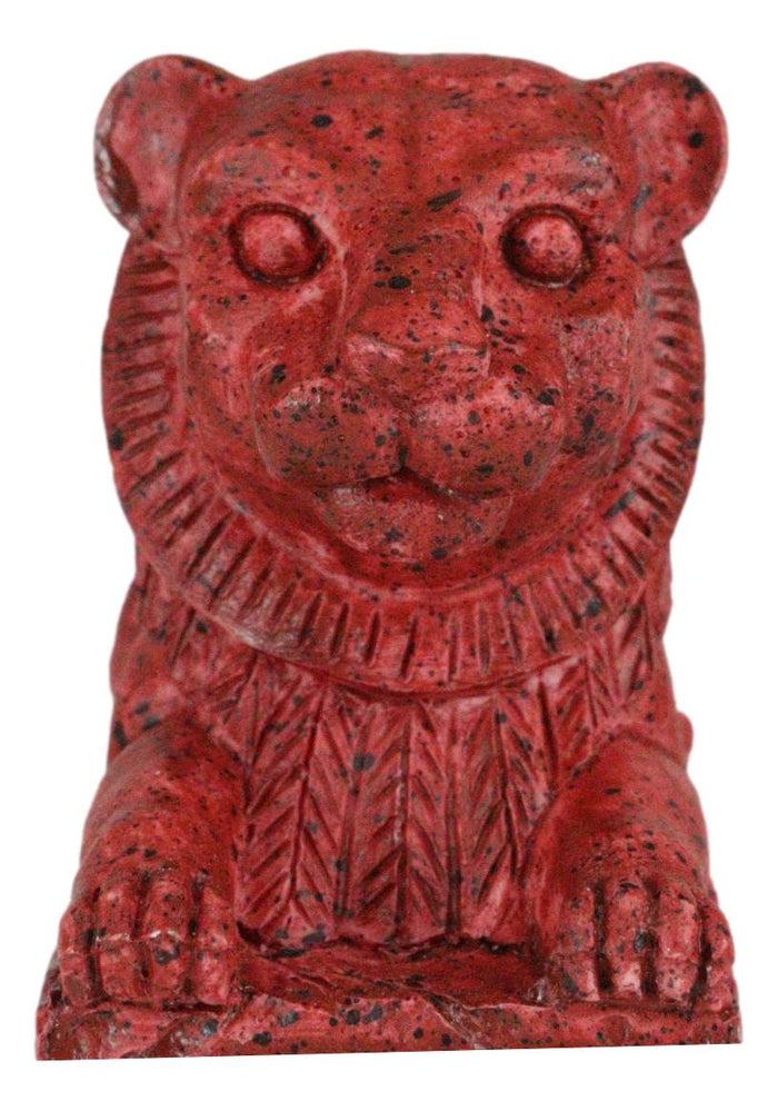 Ebros Gift Ancient Egyptian Red Maahes Male Lion Hieroglyph Royal Amulet Mini Figurine