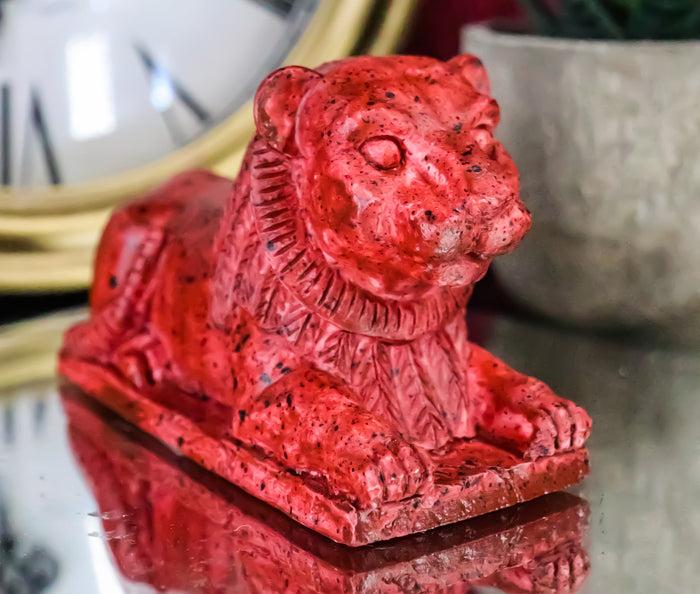 ebros gift Ancient Egyptian Red Maahes Male Lion Hieroglyph Royal Amulet Mini Figurine