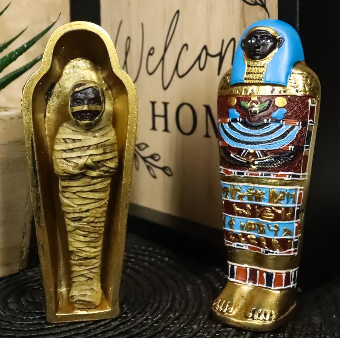 ebros gift Ancient Egyptian Saqqara Pharaoh Mummy Sarcophagus Figurine 4"H Keepsake Box