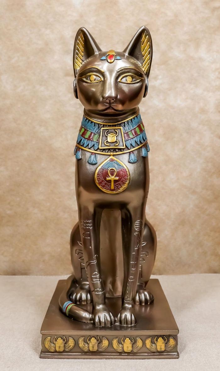 ebros gift Ancient Egyptian Sitting Cat Bastet Statue 12.5"H Goddess Of The Home And Women