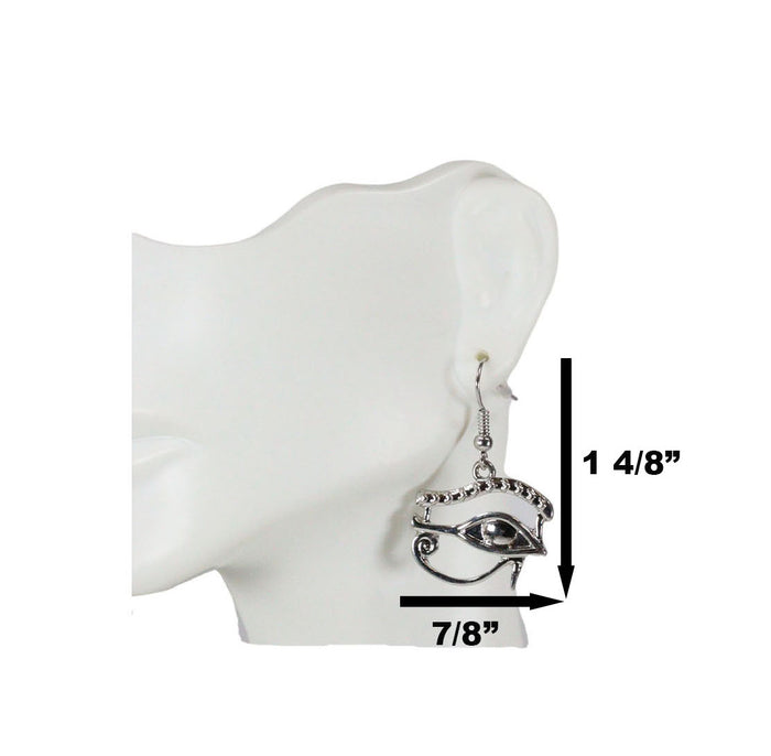 Ebros Gift Ancient Egyptian Theme Eye Of Horus Silver Colored Stud Earrings Pair Accessory