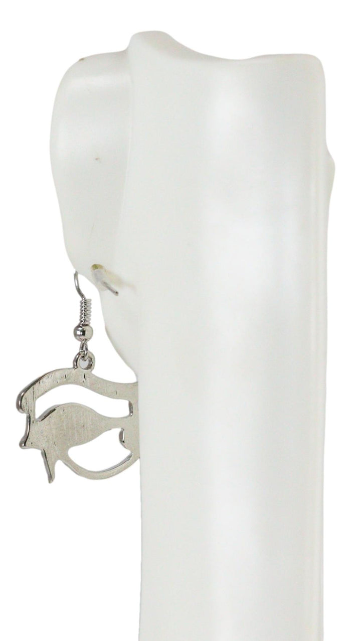 Ebros Gift Ancient Egyptian Theme Eye Of Horus Silver Colored Stud Earrings Pair Accessory