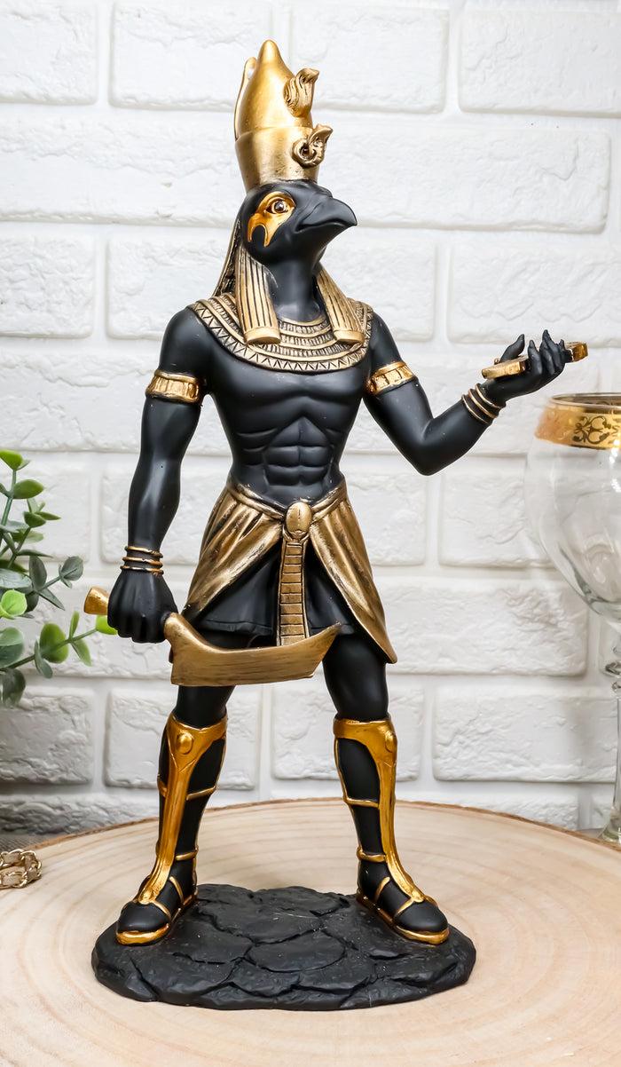 ebros gift Ancient Egyptian Theme Falcon Horus Ra Holding Ankh Statue God Of War Sky Decor