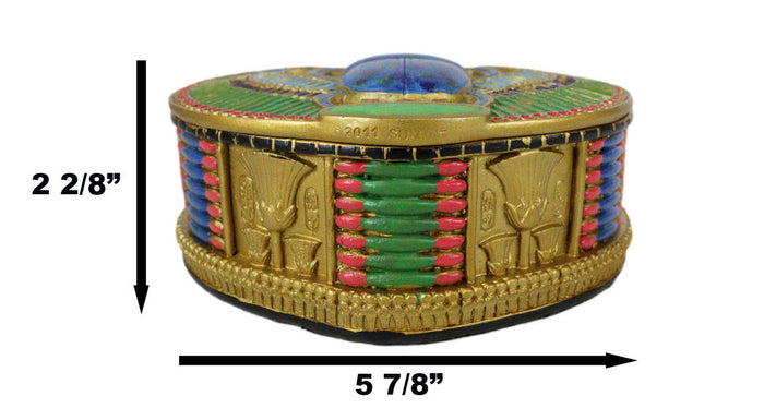 Ebros Gift Ancient Egyptian Winged Scarab Beetle Colorful Decorative Trinket Jewelry Box