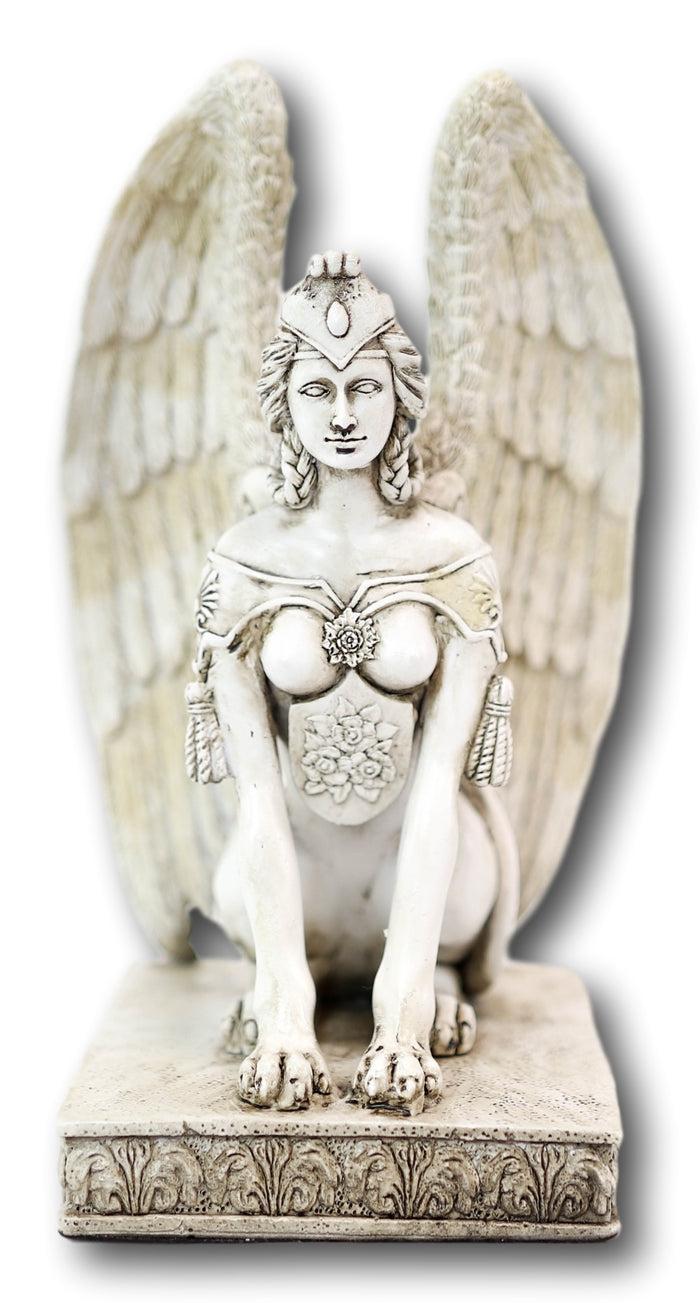 Ebros Gift Ancient Greek Greco Roman Guardian Winged Lion Female Sphinx Resin Statue 8"H