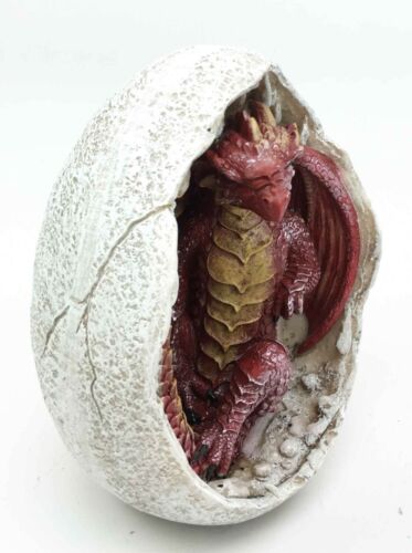 Ebros Gift Ancient Mercury Red Dragon Hatchling Breaking Out Of Egg Shell Figurine Fantasy
