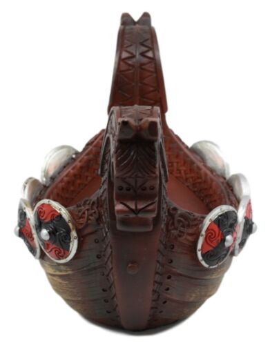 Ebros Gift Ancient Viking Longship Candle Holder Figurine Nordic Viking Age Tea Light Decor