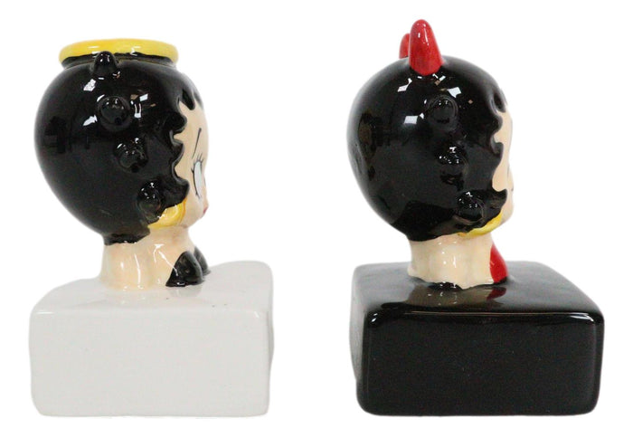 Ebros Gift Angel Or Devil Betty Boop With Halo And Horns Ceramic Salt And Pepper Shakers