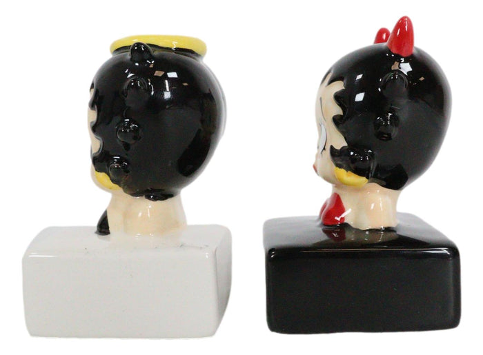 Ebros Gift Angel Or Devil Betty Boop With Halo And Horns Ceramic Salt And Pepper Shakers
