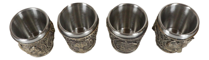 Ebros Gift Animal Spirit Bald Eagle Owl Black Bear And Gray Wolf 2-Ounce Shot Glasses Set