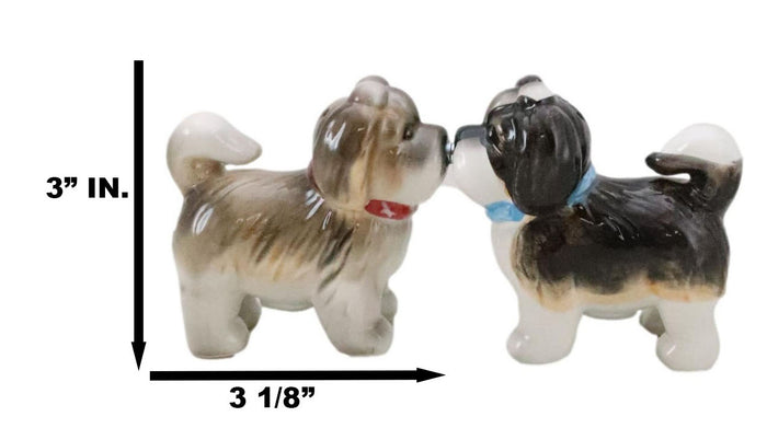 Ebros Gift Animated Puppy Dog Shih Tzu Kitchen Salt And Pepper Shakers Ceramic Figurine Set