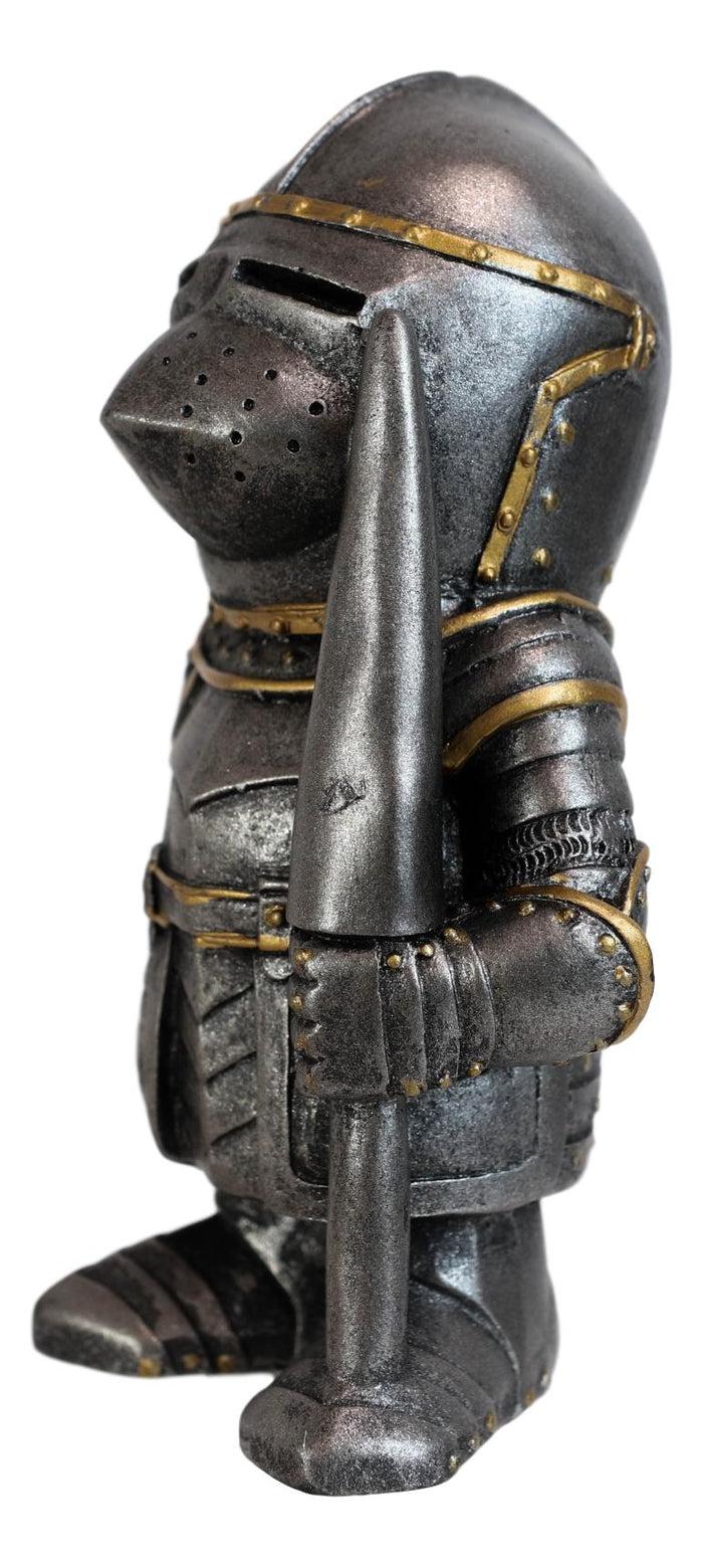 Ebros Gift Anime Chibi Medieval Knight Suit Of Armor With Jousting Lance Pike Figurine 4"H