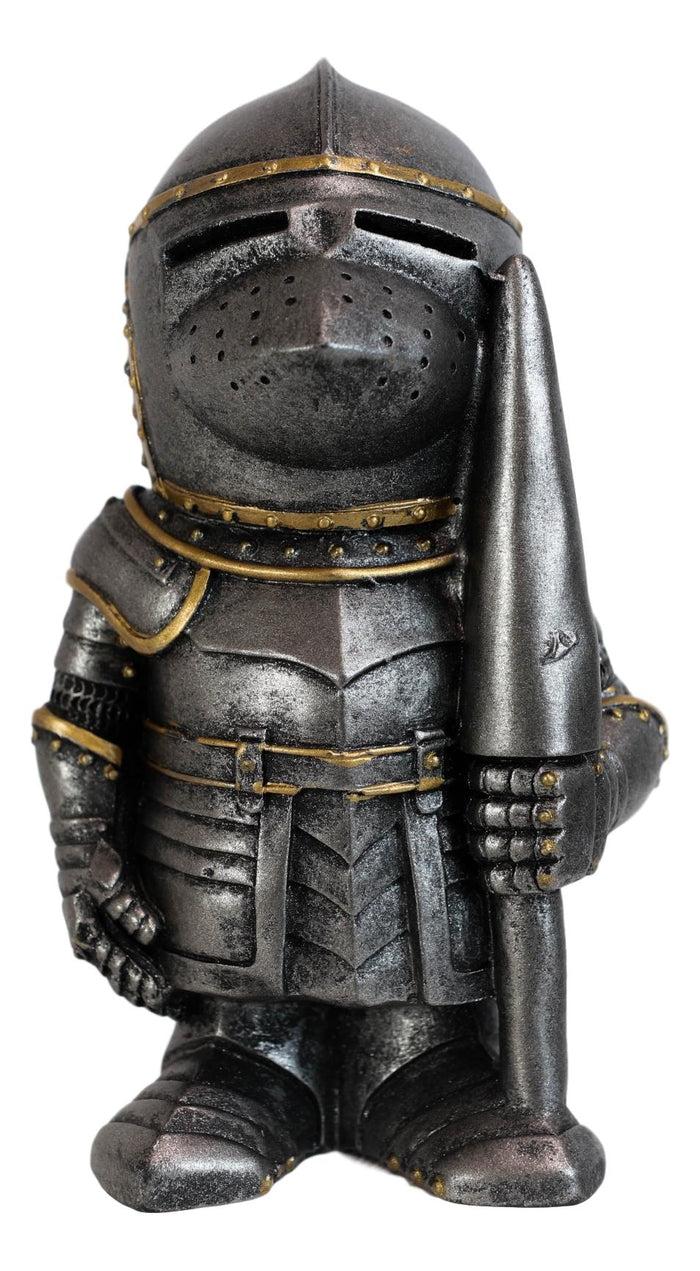 Ebros Gift Anime Chibi Medieval Knight Suit Of Armor With Jousting Lance Pike Figurine 4"H
