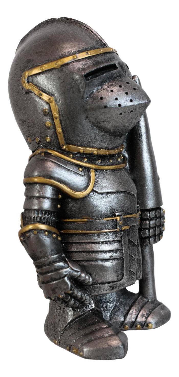 Ebros Gift Anime Chibi Medieval Knight Suit Of Armor With Jousting Lance Pike Figurine 4"H