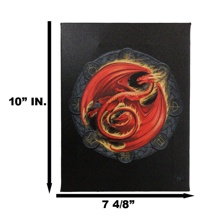 Ebros Gift Anne Stokes Beltane Drake Sabbats Wheel Of The Year Dragon Canvas Wall Decor