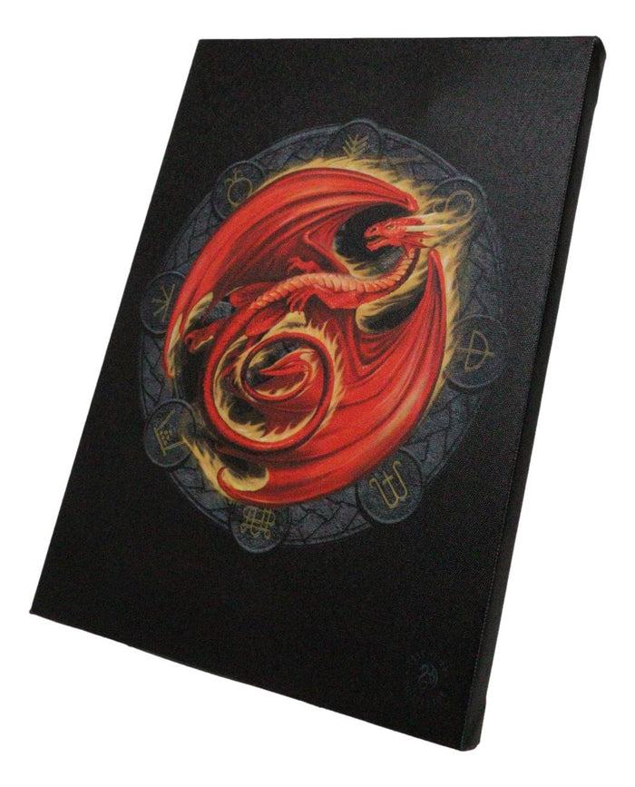 Ebros Gift Anne Stokes Beltane Drake Sabbats Wheel Of The Year Dragon Canvas Wall Decor