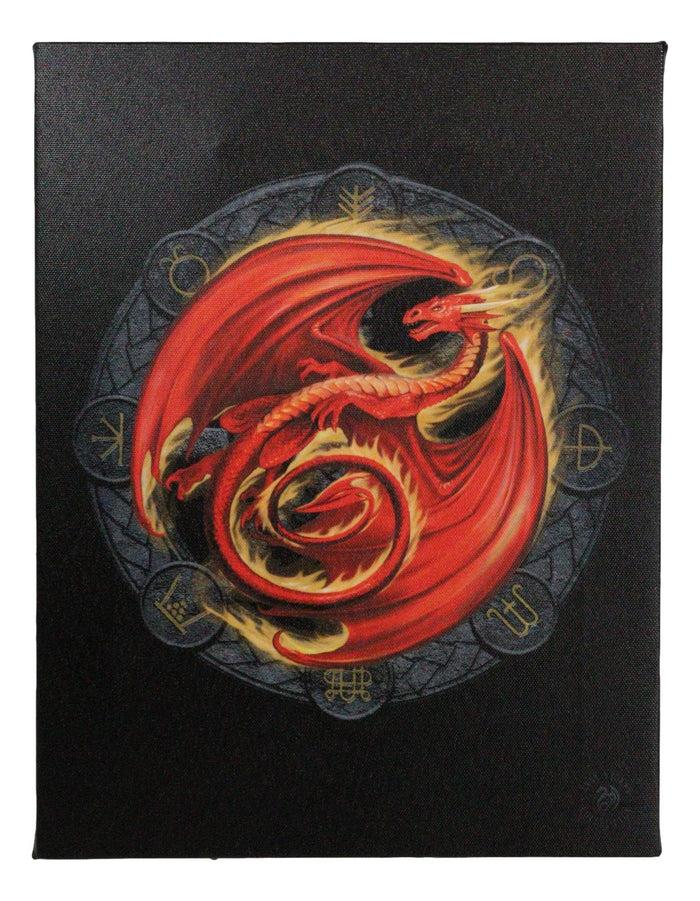 ebros gift Anne Stokes Beltane Drake Sabbats Wheel of The Year Dragon Canvas Wall Decor