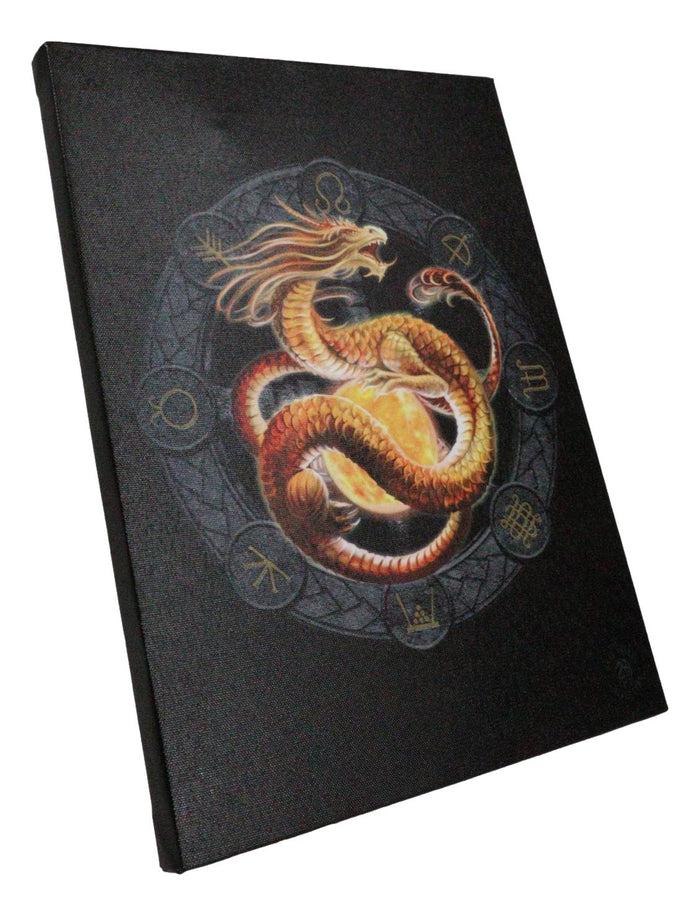 Ebros Gift Anne Stokes Litha Drake Sabbats Wheel Of The Year Dragon Canvas Wall Decor
