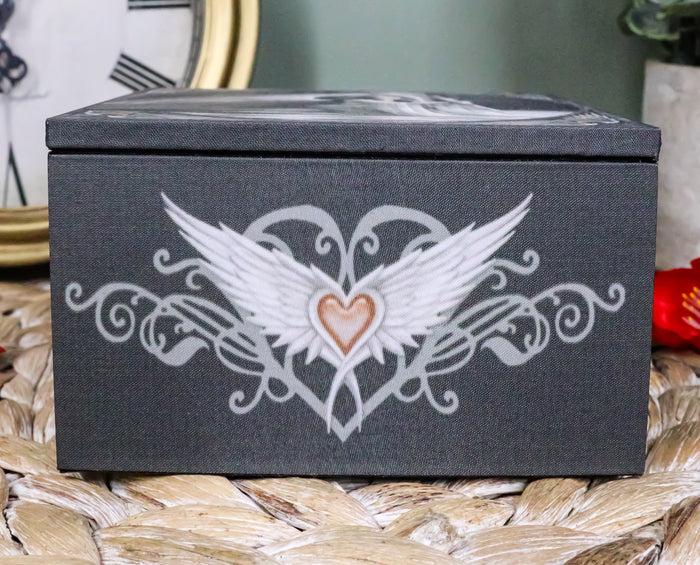 Ebros Gift Anne Stokes Prayer Angel Blessings With Excalibur Sword Decorative Jewelry Box With Mirror