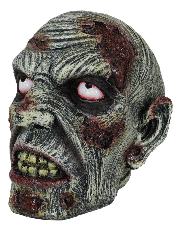 Ebros Gift Apocalypse Zombie Undead Walker Skull With Peeling Flesh Rotten Teeth Figurine