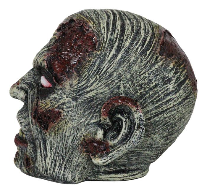 Ebros Gift Apocalypse Zombie Undead Walker Skull With Peeling Flesh Rotten Teeth Figurine