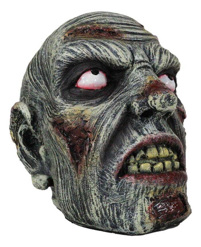 Ebros Gift Apocalypse Zombie Undead Walker Skull With Peeling Flesh Rotten Teeth Figurine
