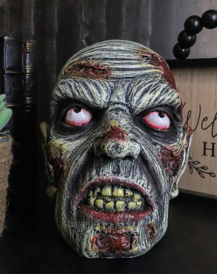 ebros gift Apocalypse Zombie Undead Walker Skull With Peeling Flesh Rotten Teeth Figurine